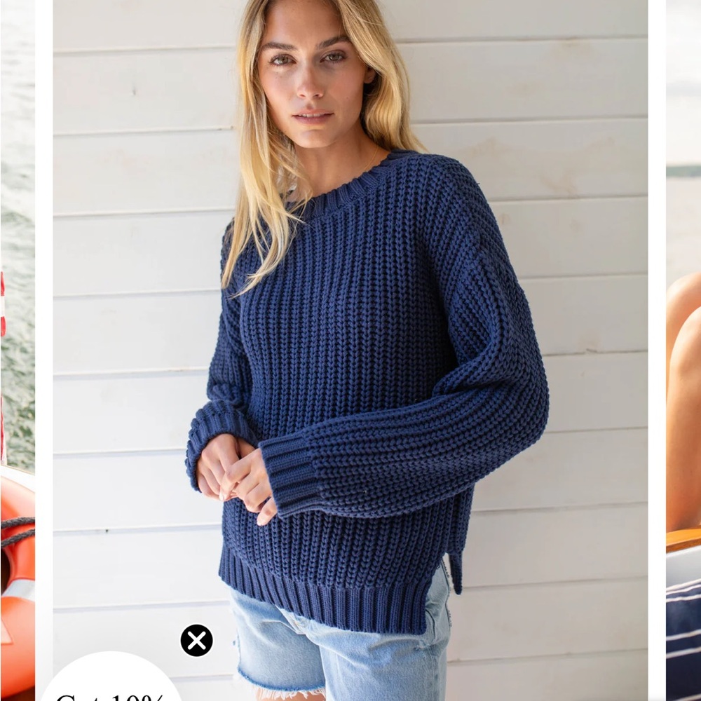 Marea Navy Blue Crew Neck Sweater